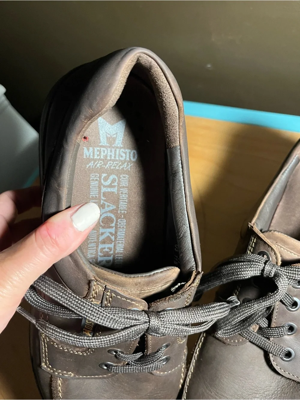 Mephisto Men's Brown Leather Lace-Up Casual Oxfords